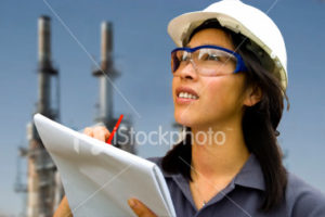 Engineer looking at plans