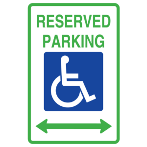 Stock Signs - Reserved Hanicap Parking Doubel Arrow