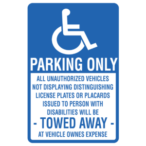 Stock Signs - Handicap Parking Unauthorized Will Be Towed