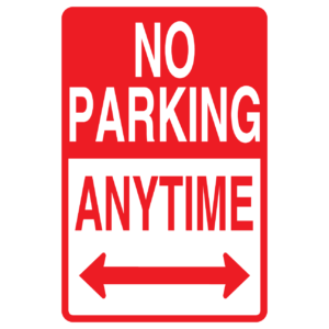 Stock Signs - No Parking Anytime