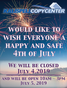 Closed for 4th of July 2019