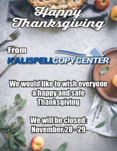 Thanksgiving Hours 2019 - Closed Nov 28-29