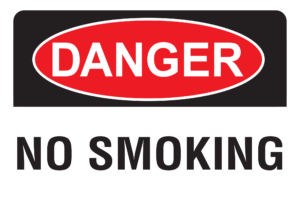 10x14 Plastic Sign Danger No Smoking